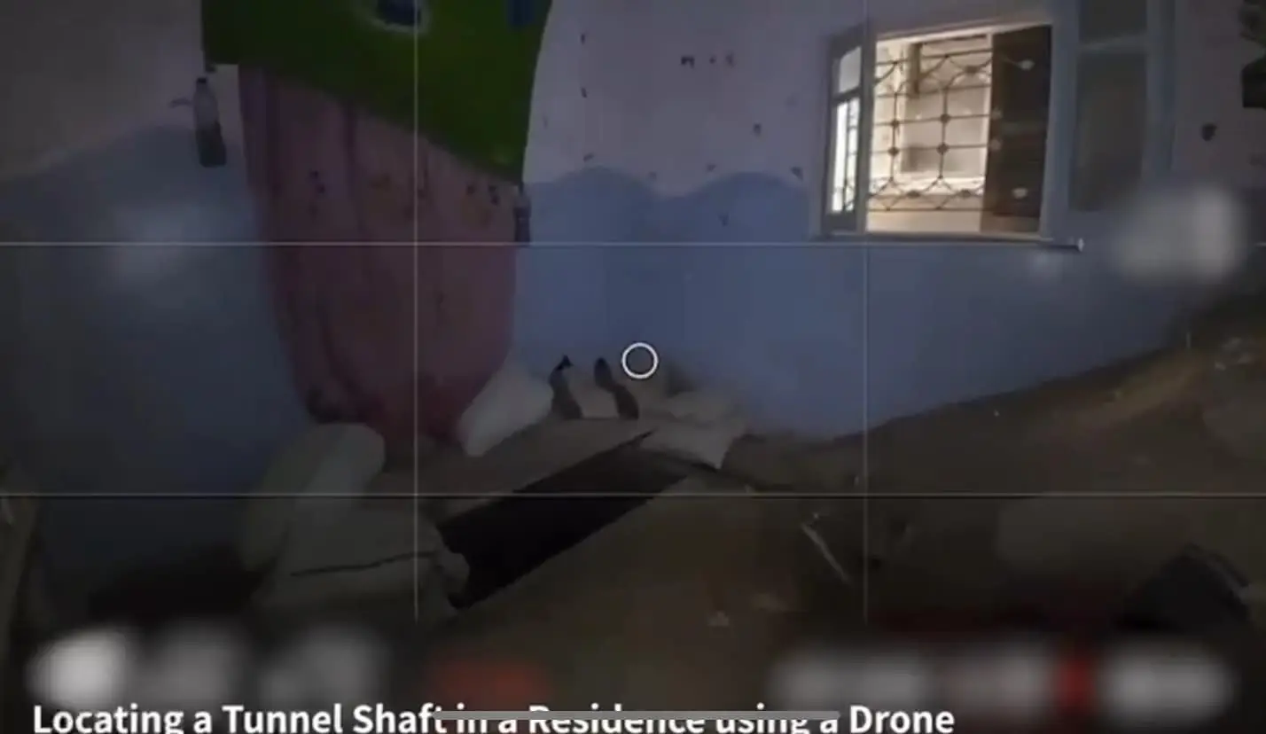 A tunnel shaft in a child’s bedroom in Rafah, found using a drone.