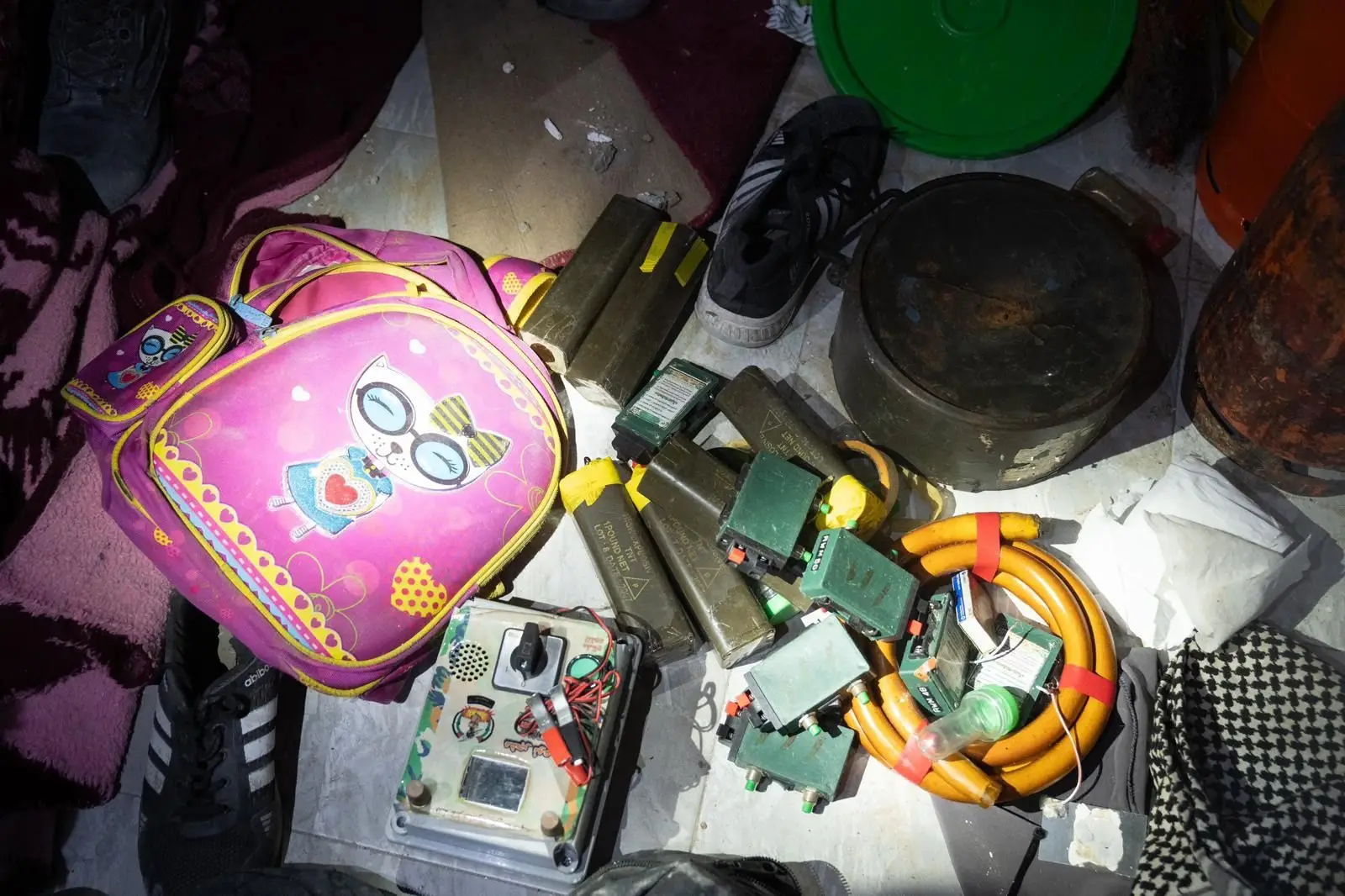 Hamas munitions and other gear found in a children’s backpack