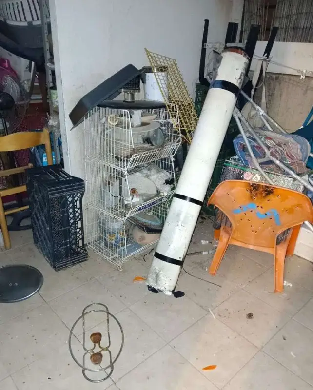 Fragments from the interception of a Houthi missile crashed into a home in Be’er Yakov